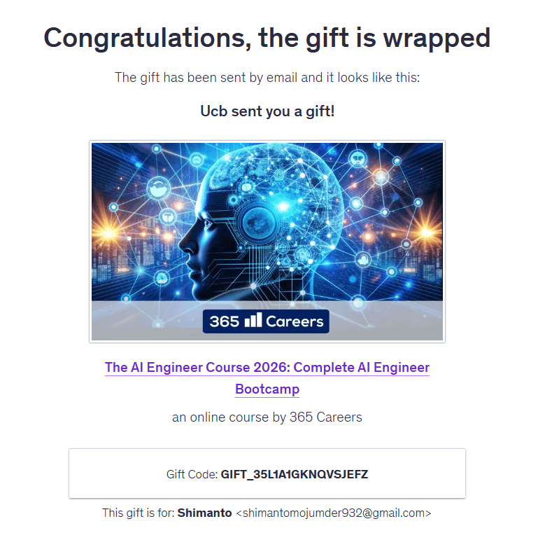 Purchase proof — ai Udemy course delivery in Bangladesh