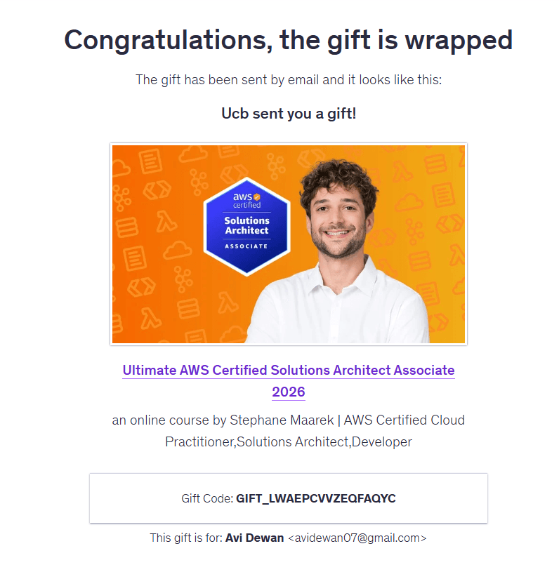 Purchase proof — aws Udemy course delivery in Bangladesh