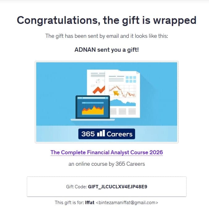 Purchase proof — financial-analyst Udemy course delivery in Bangladesh