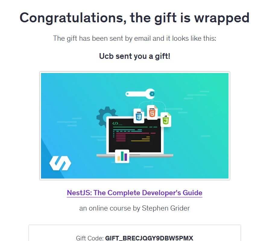 Purchase proof — nestjs Udemy course delivery in Bangladesh