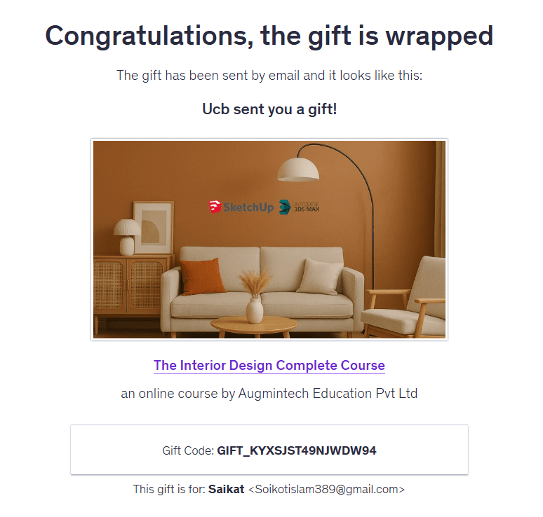 Purchase proof — structure Udemy course delivery in Bangladesh